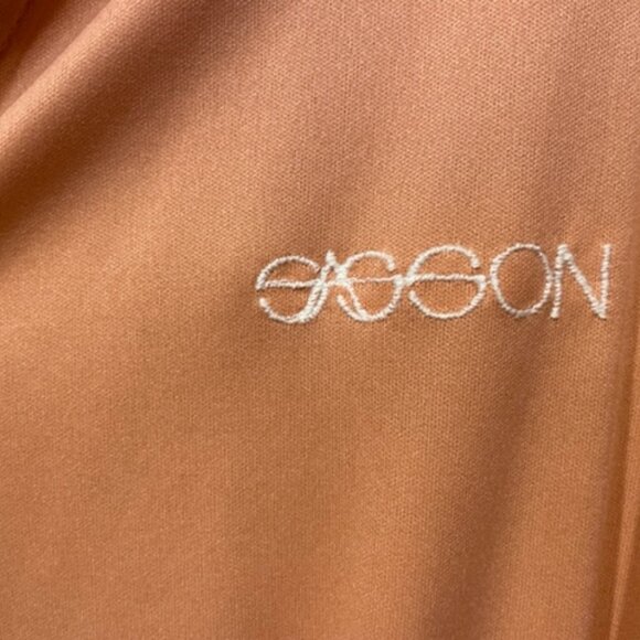 Sasson peach colored long sleeved dress 70s, small - Picture 3 of 6